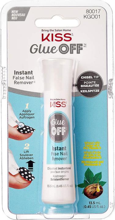 KISS Glue Off - Dissolvant instantané de faux ongles (Dissolvant pour vernis à ongles, Transparent)