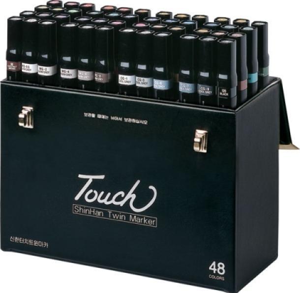 Actual product image Shinhan Felt tip pen double point set of 48 (48x)