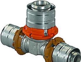 Actual product image Uponor MLC press tee 25-16-25mm - for underfloor heating and hot water and radiator systems