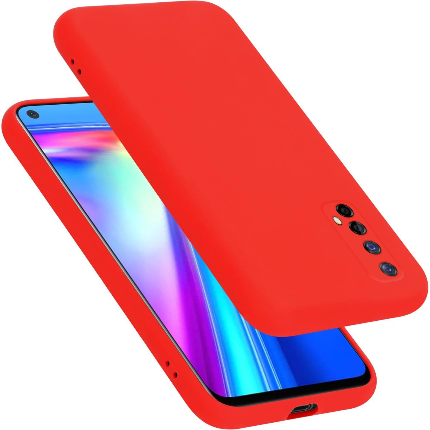 Cadorabo TPU Liquid Silicone Case Hülle für Realme 7 5G (Realme 7), Smartphone Hülle, Rot