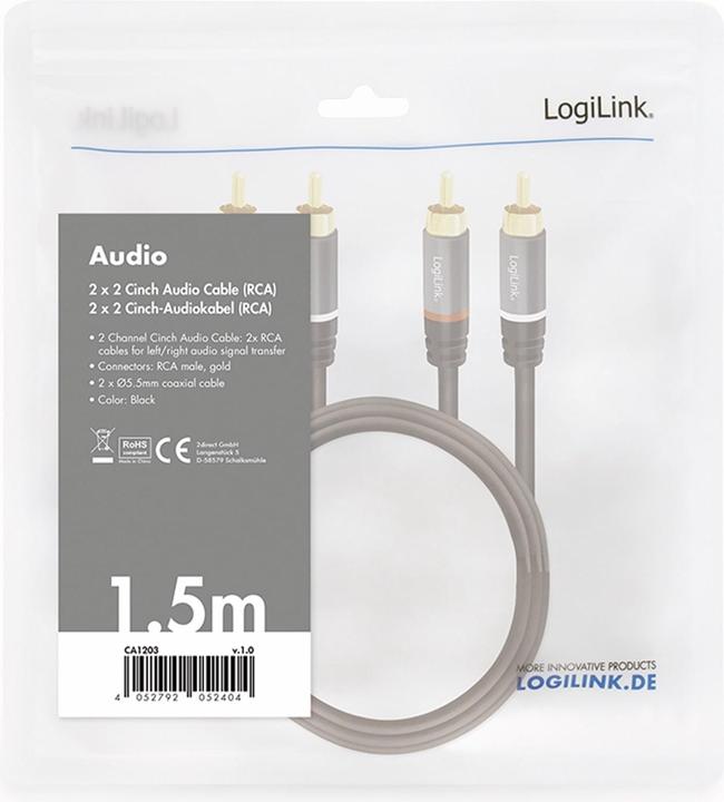 Produktbild LogiLink 2x Cinch – 2x Cinch (1.50 m, Cinch)