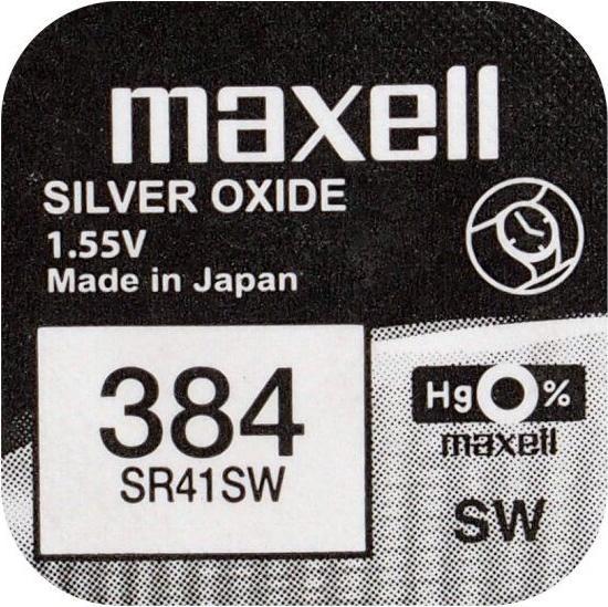 Maxell 384 / SR41SW - Uhrenbatterie (1 pcs, LR41, 45 mAh)