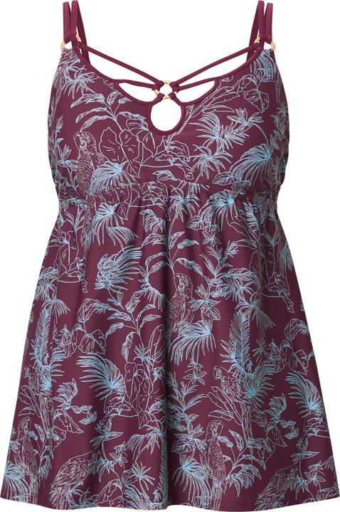 Image du produit Ulla Popken Robe de bain à bonnets souples et armatures, motif jungle, matières recyclée (52)