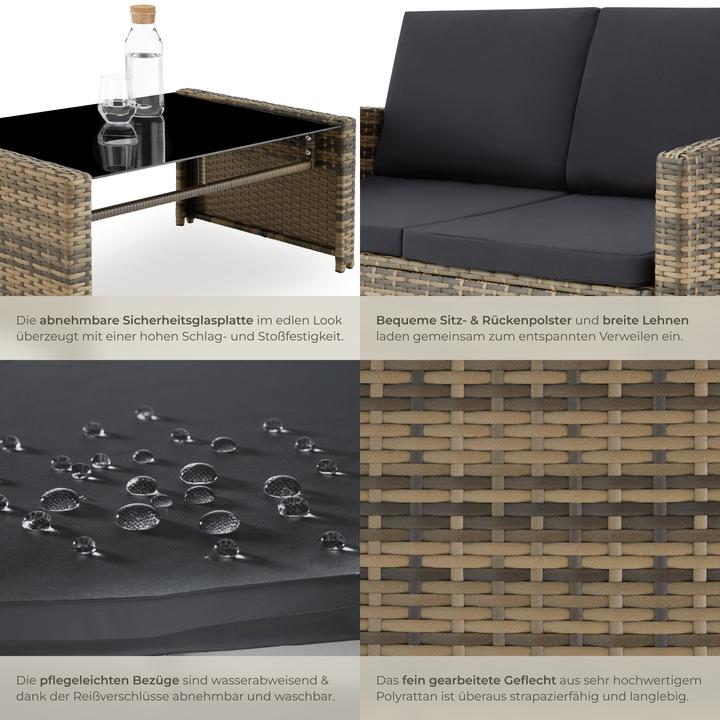 Produktbild tectake Rattan Lounge Lucca