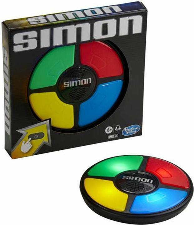 Produktbild Hasbro Gaming Familienspiel Simon (Dänisch, Deutsch, Englisch, Finnisch, Französisch, Griechisch, Italienisch, Niederländisch, Norwegisch, Polnisch, Portugiesisch, Schwedisch, Slowakisch, Spanisch, Tschechisch, Türkisch, Ungarisch, 1 Spieler)