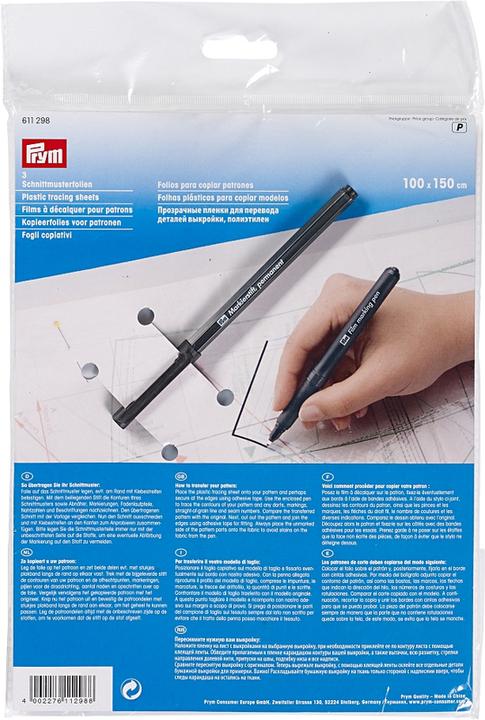 Actual product image Prym Pattern foils, with pen