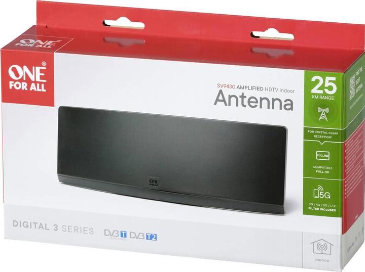Productafbeelding One for All DVB-T gebogen EX antenne 45dB (Platte antenne, 45 dB, DVB-T / -T2)