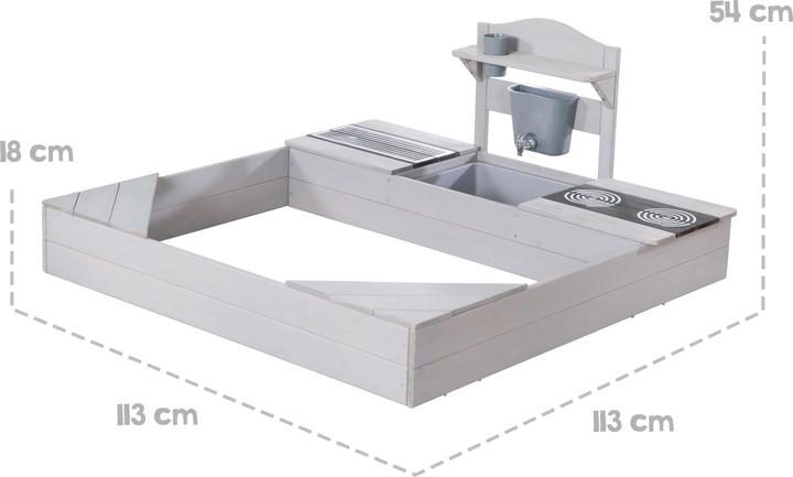 Image du produit Roba Sandkasten mit Matschküche inkl. Abdeckplane