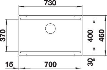 Actual product image Blanco Etagon 700-U (Top-mounted sink, 46 cm, 73 cm)