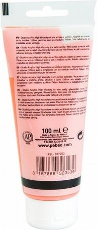 Actual product image Pebeo Studio Acrylics Fine Acrylic (Yellow orange Iridescent, 100 ml)