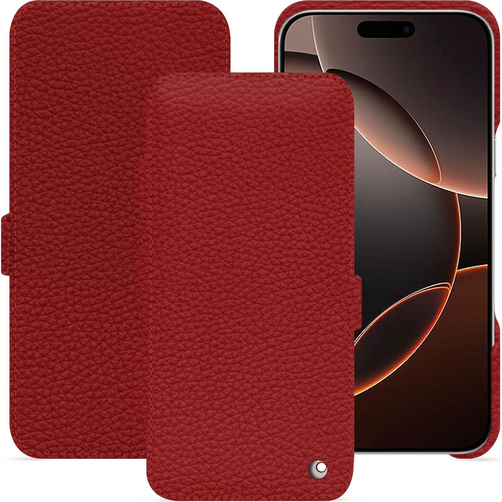 Thumbnail - Noreve Lederschutzhülle horizontal (Apple iPhone 16 Pro), Smartphone Hülle, Rot