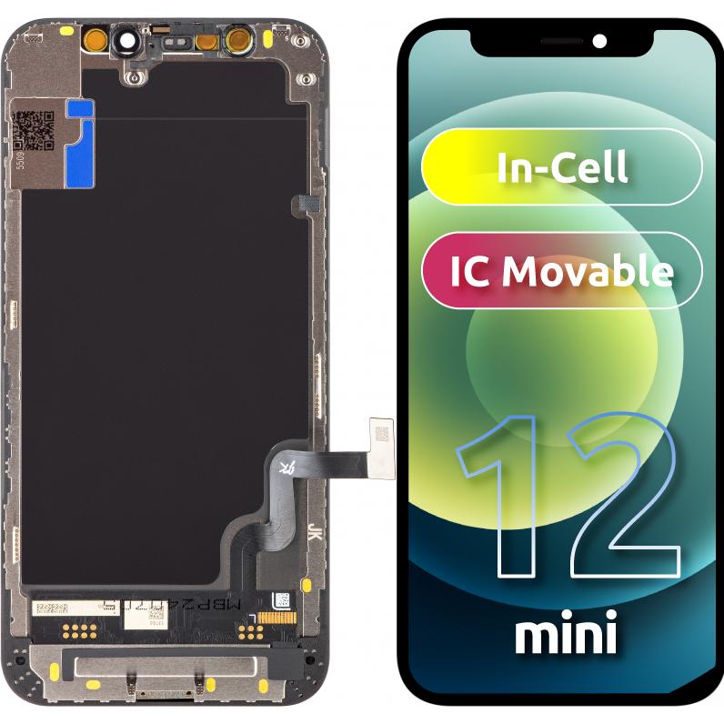 JK Display Unit für iPhone 12 mini, In-Cell Version, Schwarz (Display, Apple iPhone 12 mini), Pezzi di ricambio per dispositivi mobili