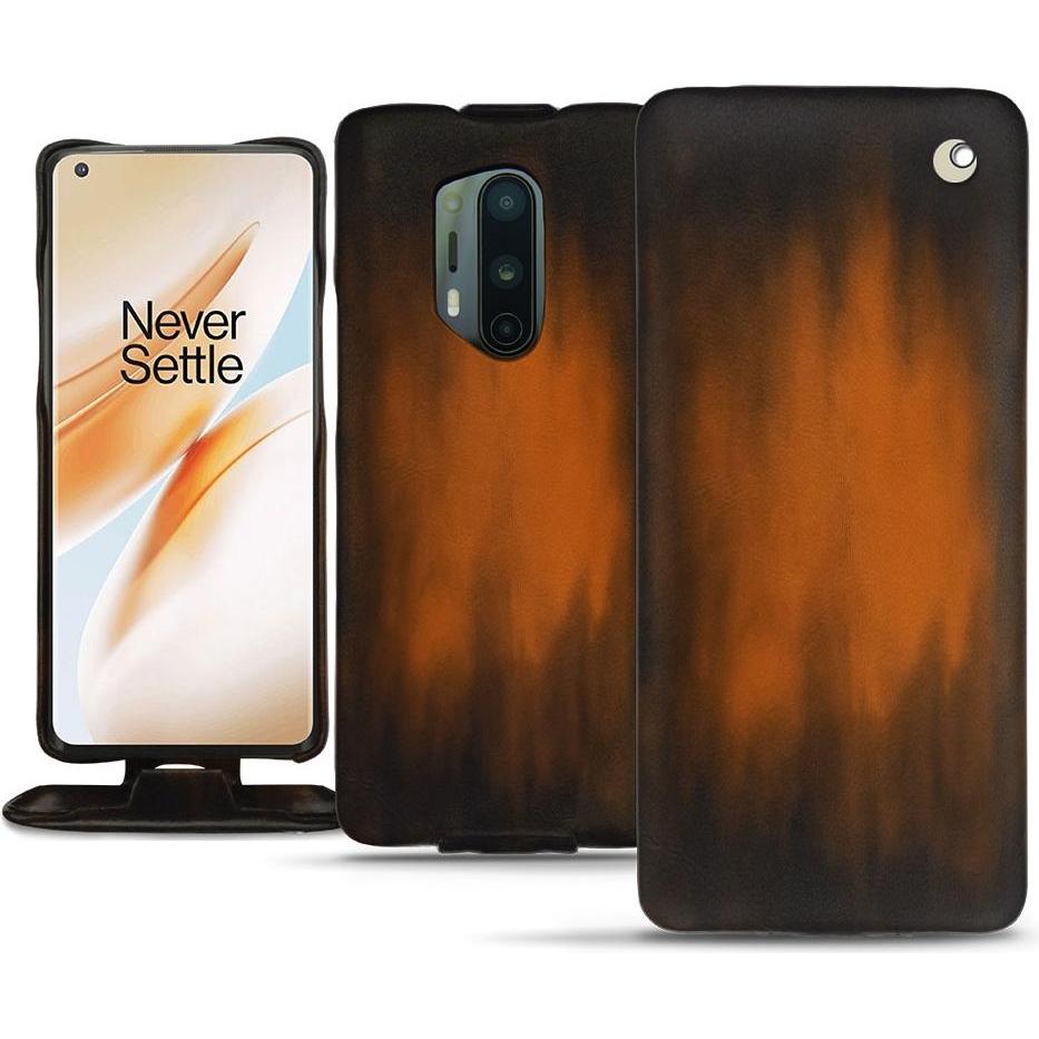 Thumbnail - Noreve Lederschutzhülle vertikal (OnePlus 8 Pro), Smartphone Hülle, Braun