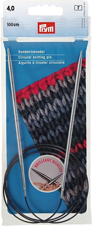 Actual product image Prym Circular knitting needle brass, silver 4.00 mm, 100 cm, bag