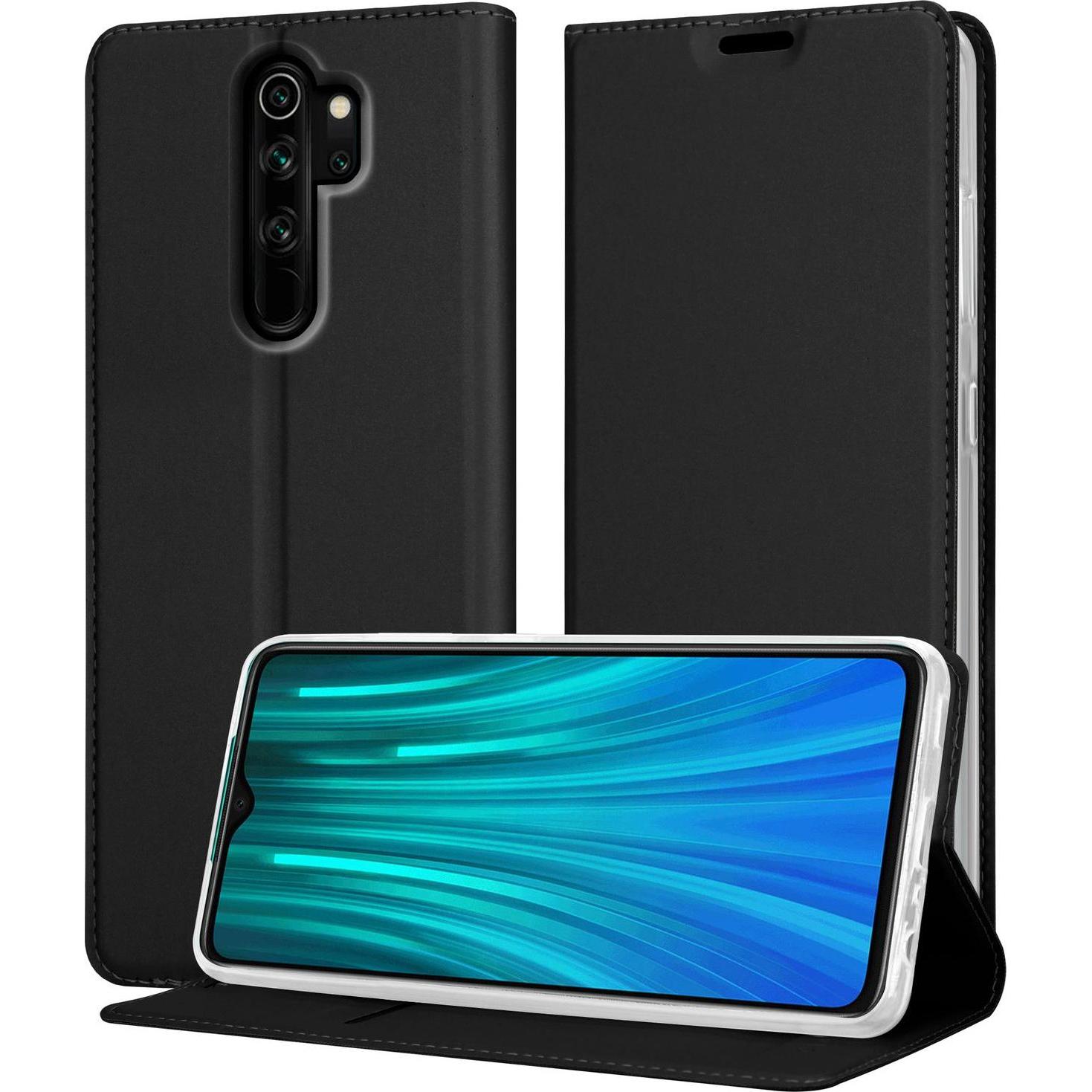 Cadorabo Classy Book Hülle für Xiaomi RedMi NOTE 8 PRO (Xiaomi Redmi Note 8 Pro), Smartphone Hülle, Schwarz
