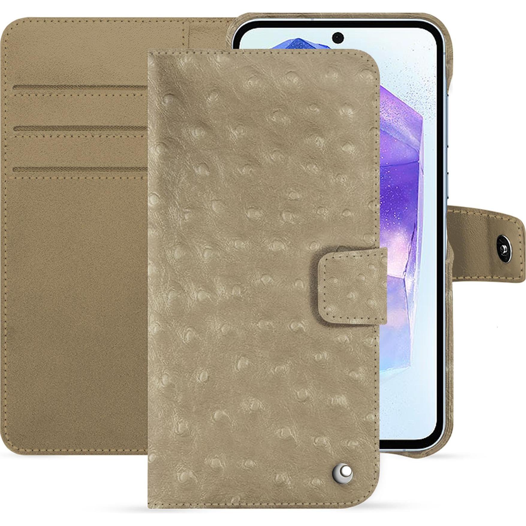 Noreve Lederschutzhülle Samsung Galaxy A55 (Samsung Galaxy A55), Smartphone Hülle, Beige