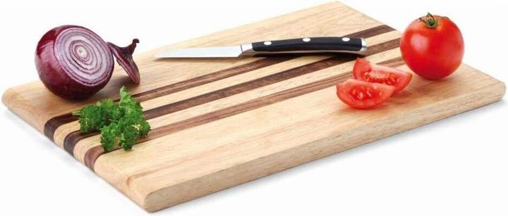 Produktbild Continenta Gummibaum Schneidebrett m. Streifen aus Akazie 36x23 cm