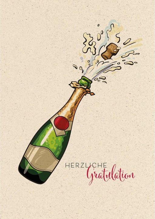Produktbild Geburtstagskarte Champagner A4 (1 Stk.)