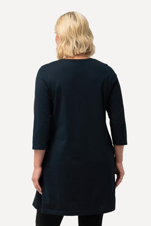 Produktbild Ulla Popken Longshirt, Ziernähte, A-Linie, V-Ausschnitt, 3/4-Arm (58)
