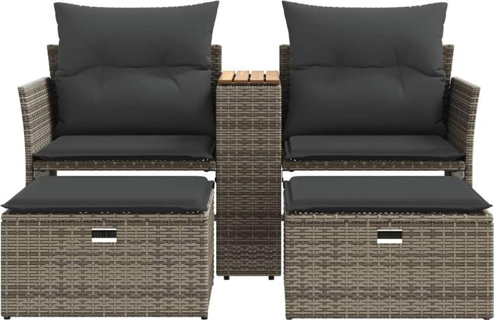 Produktbild vidaXL Gartensofa 2-Sitzer mit Hockern