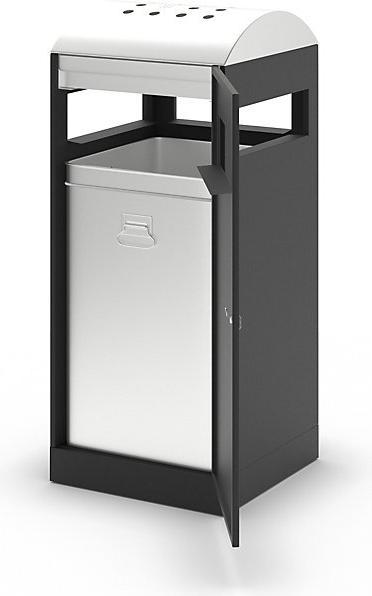 Actual product image Waste collector with ashtray, capacity 90 l, charcoal. (90 l)