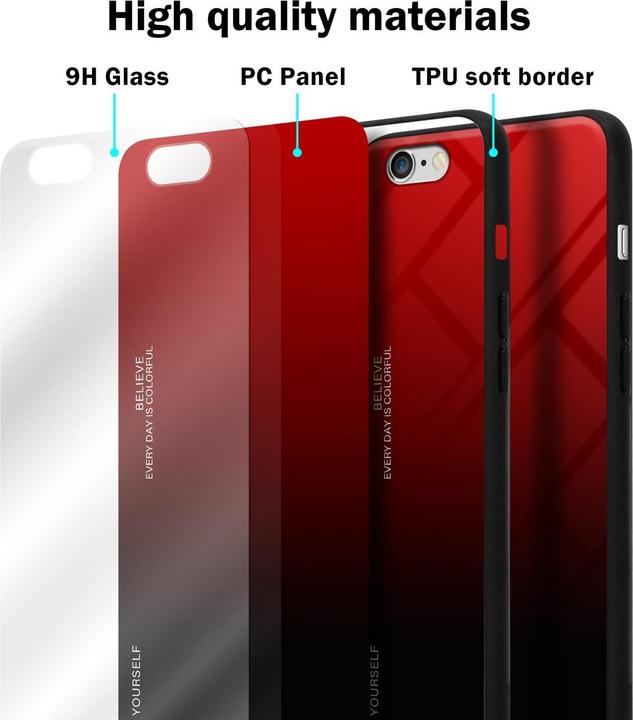 Produktbild Cadorabo TPU 2 Farben Glas Cover (Apple iPhone 6)