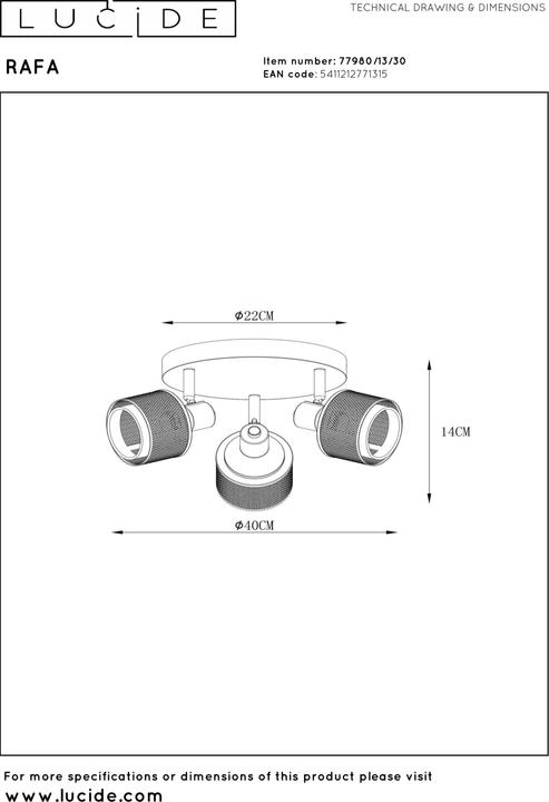 Produktbild Lucide Rafa (E14)