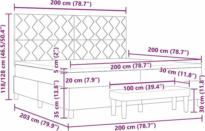 Produktbild vidaXL Boxspringbett (200 x 200 cm)