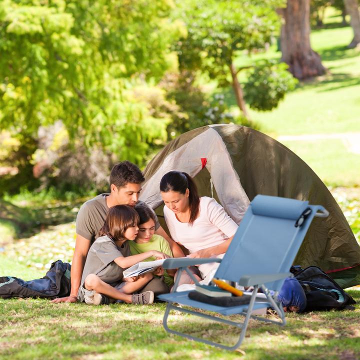 Image du produit Relaxdays Chaise de plage pliante avec repose-tête