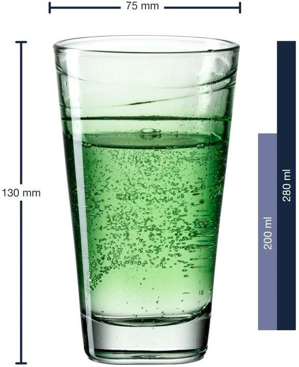 Immagine prodotto Leonardo Bicchiere per bere Vario Struttura 280 ml, 6 pezzi, Verde (0.28 l, 6 x)