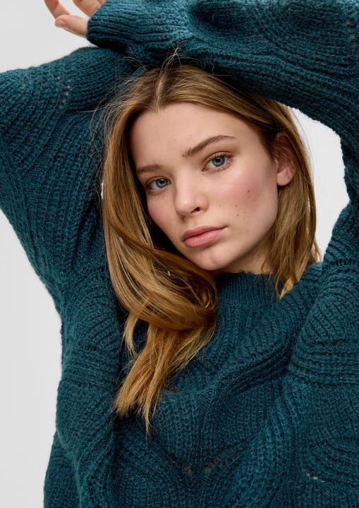 Produktbild s.Oliver Strickpullover Strickpullover mit Zopfmuster (M)