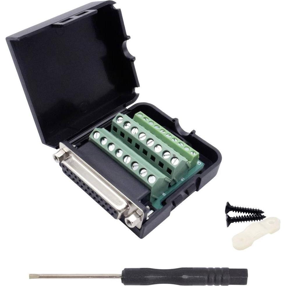 Thumbnail - Quadrios 2010C259 D-SUB Buchse Polzahl (num): 25 Schrauben 1 Set, Elektronikkabel + Stecker, Schwarz