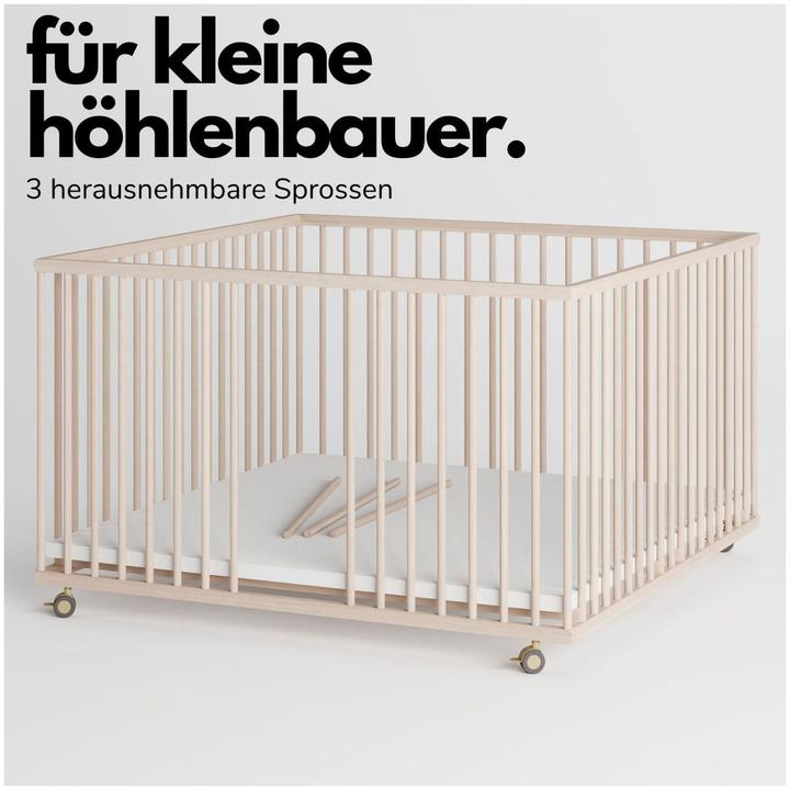 Image du produit Sämann Parc Premium avec barreaux amovibles (120 cm, 120 cm, Hêtre)