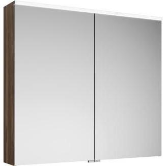 burgbad, Spiegelschrank, Eqio Spiegelschrank mit horizontaler LED-Beleuchtung und Waschtischbeleuchtung, 2 Türen, 90
