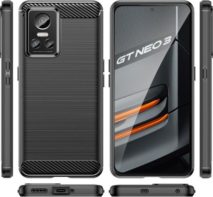 Actual product image Hurtel Carbon Case case for Realme GT Neo 3 flexible silicone carbon cover black (Realme GT Neo 3)