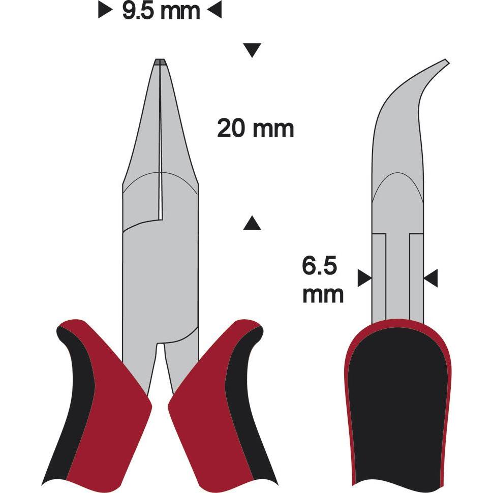 Wetec, Zange, Spitzzange 45° gebogen (120 mm)