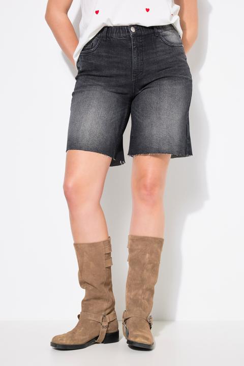 Immagine prodotto Studio Untold Bermuda di jeans con taglio della gamba ampio e orlo sfrangiato (50)