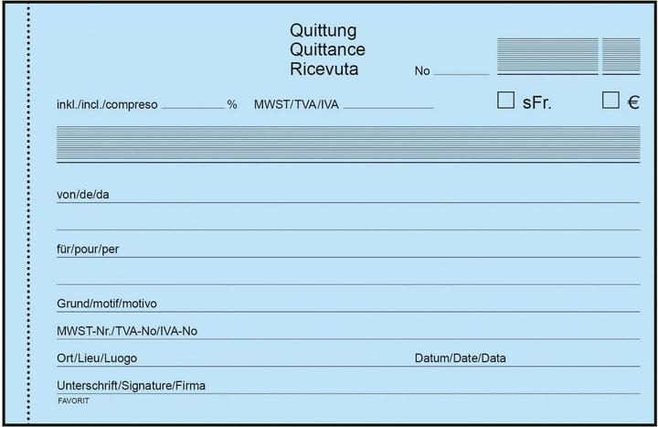 Produktbild Favorit Quittungen (100x)
