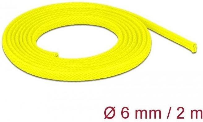 Produktbild Delock Geflechtschlauch dehnbar 2 m x 6 mm gelb (Kabelschlauch, 200 cm)