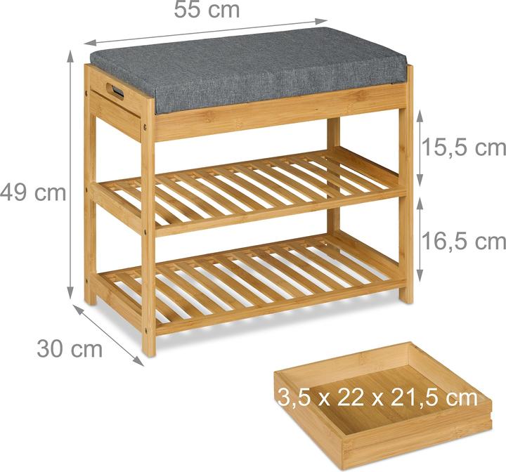 Produktbild Relaxdays Schuhbank (55 x 30 x 49 cm)