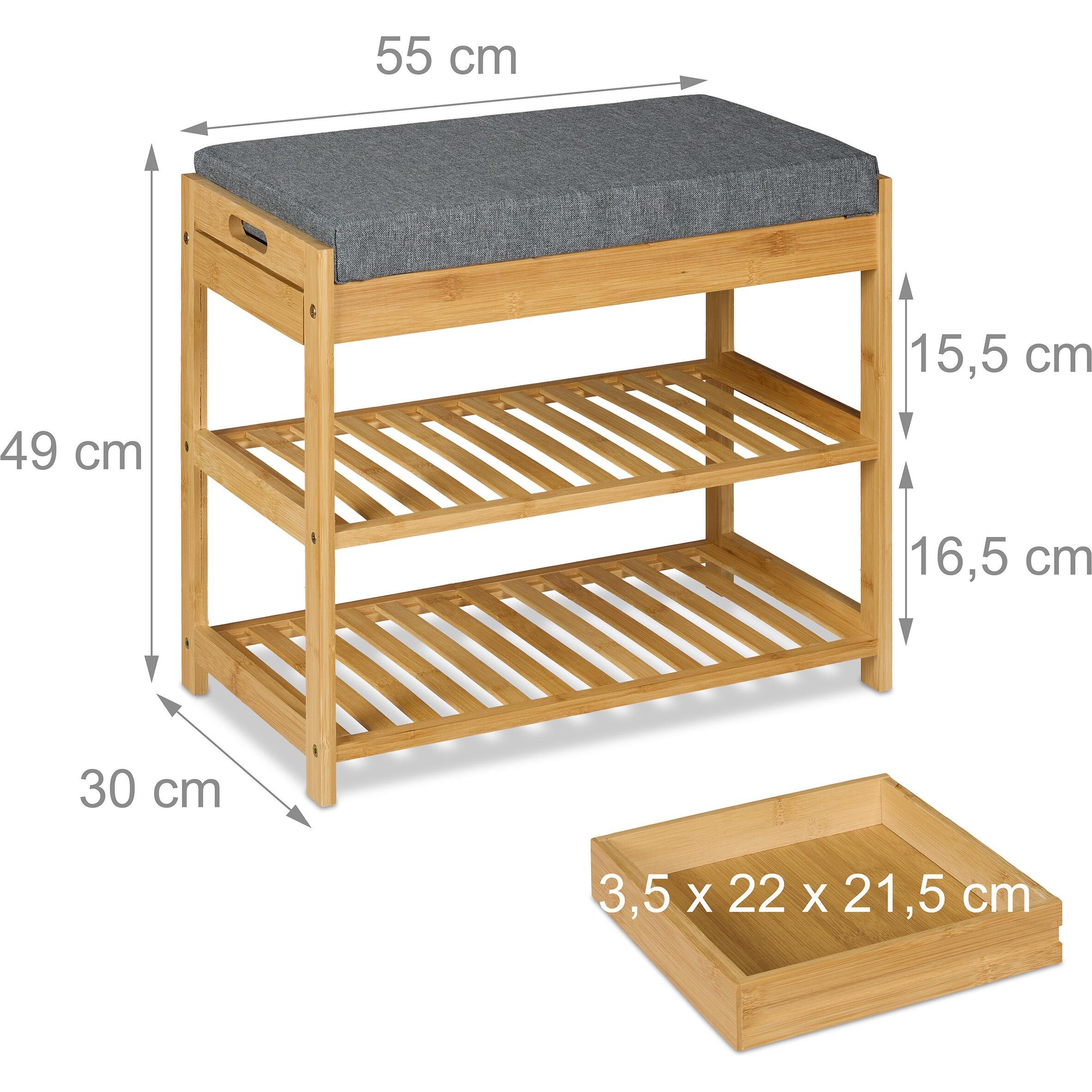 Thumbnail - Relaxdays, Schuhschrank, Schuhbank (55 x 30 x 49 cm)