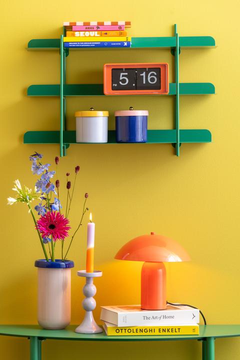 Actual product image Karlsson Wandklok Retro Boxed Flip - Helderoranje - 20x10x10cm - Wandklok Scandinavisch