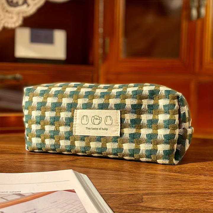 Actual product image Only-Bags.Store Rainbow woven stationery bag washable pencil case stationery box large capacity