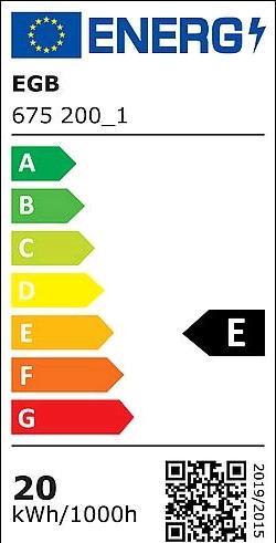 Etichetta energetica EGB Apparecchio tubolare a LED IP68 IK10 20W 2500lm 5000K (2500 lm)