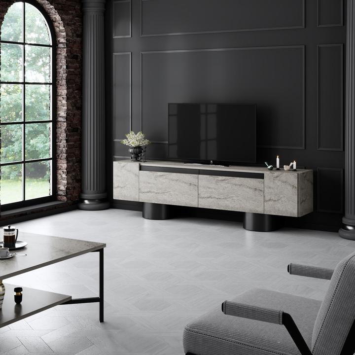 Actual product image Skye Decor Bohem Black TV Stand (180 x 30 x 50 cm)