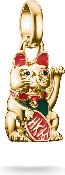 Immagine prodotto Thomas Sabo Charm-Anhänger Winkekatze bunt Connect vergoldet (Argento 925, Smalto)