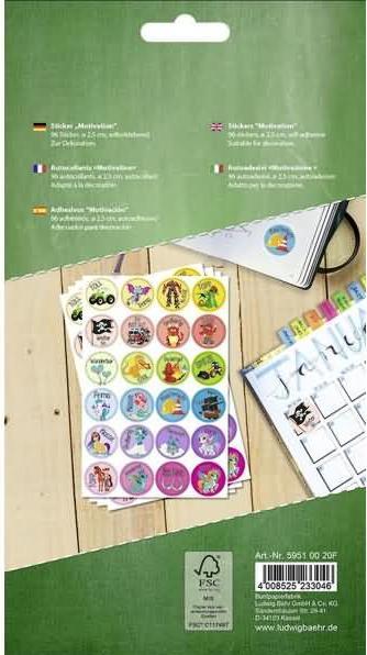 Actual product image Ursus Motif sticker motivation 96 pieces, Multicolor