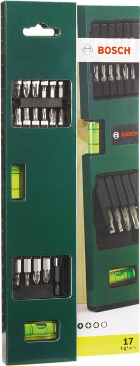 Produktbild Bosch Zubehör Schrauberbit-Set mit Wasserwaage, 17-teilig (Kreuz Phillips PH, Kreuz Pozidriv PZ)