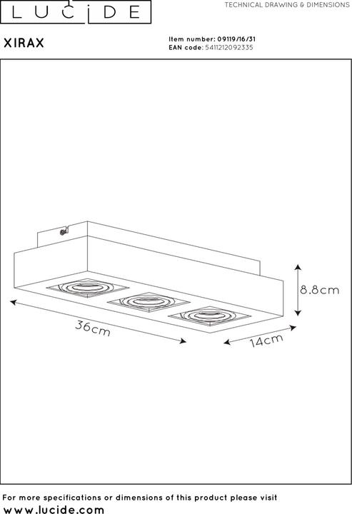 Actual product image Lucide Xirax (320 lm, GU10)