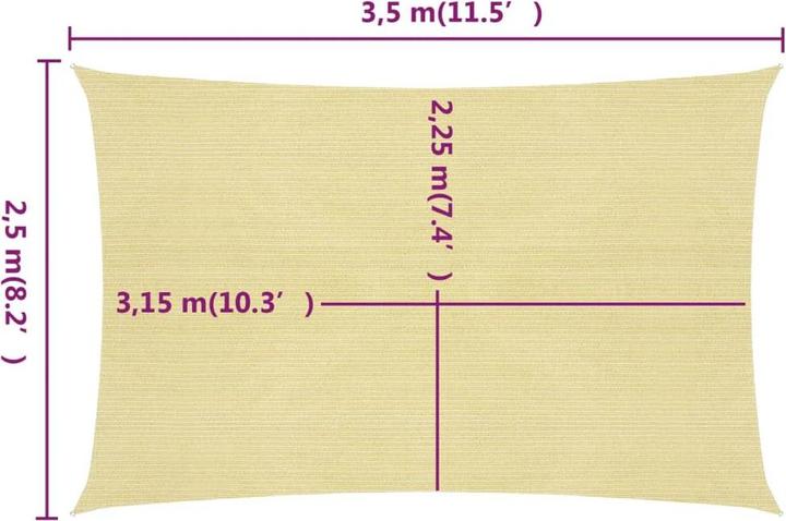 Actual product image vidaXL Sonnensegel (250 x 350 cm)